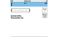 DIN 7 A 1 m6 Zylinderstifte, Toleranzfeld m6 - Abmessung: 2,5 m6 x 10 VE= (500 Stück)