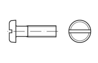 DIN 85 A 4 Flachkopfschrauben mit Schlitz - Abmessung: M 2 x 6, VE mit 1000 Stück