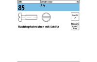 DIN 85 A 4 Flachkopfschrauben mit Schlitz - Abmessung: M 2,5 x 12, VE mit 1000 Stück