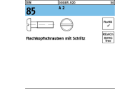 DIN 85 A 2 Flachkopfschrauben mit Schlitz - Abmessung: M 3 x 4 VE= (1000 Stück)