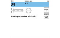 DIN 85 A 2 Flachkopfschrauben mit Schlitz - Abmessung: M 4 x 25, Inhalt: 200 Stück