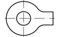~DIN 93 A 2 Scheiben mit Lappen - Abmessung: 10,5, VE mit 25 Stück