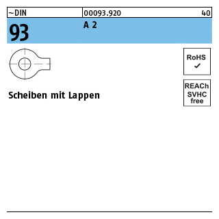 ~DIN 93 A 2 Scheiben mit Lappen - Abmessung: 21, Inhalt: 10 Stück