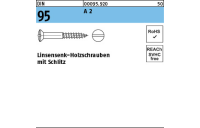 DIN 95 A 2 Linsensenk-Holzschrauben mit Schlitz - Abmessung: 5 x 40, Inhalt: 200 Stück