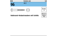 DIN 96 - Halbrundkopf- Holzschrauben - Edelstahl A2 - 3,5x35 - 200 Stück