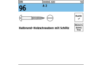 DIN 96 A 2 Halbrund-Holzschrauben mit Schlitz - Abmessung: 6 x 60, Inhalt: 100 Stück