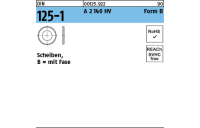DIN 125-1 A 2 140 HV Form B Scheiben, mit Fase - Abmessung: 4,3 x 9 x0,8, Inhalt: 1000 Stück