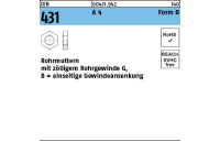 DIN 431 A 4 Form B Rohrmuttern mit zölligem Rohrgewinde G, einseitige Gewindeansenkung - Abmessung: BG 1/4 SW22, Inhalt: 25 Stück