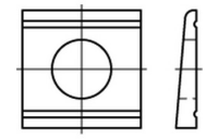 DIN 434 A 2 Scheiben, vierkant, keilförmig 8 %, für U-Träger - Abmessung: 9, Inhalt: 50 Stück