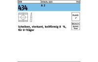 DIN 434 A 2 Scheiben, vierkant, keilförmig 8 %, für U-Träger - Abmessung: 22, Inhalt: 10 Stück