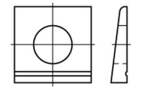 DIN 435 A 2 Scheiben, vierkant, keilförmig 14 %, für Doppel-T-Träger - Abmessung: 13,5, Inhalt: 50 Stück