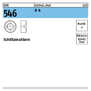 DIN 546 A 4 Schlitzmuttern - Abmessung: M 8, Inhalt: 50 Stück