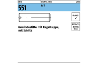 DIN 551 A 1 Gewindestifte mit Kegelkuppe, mit Schlitz - Abmessung: M 3 x 3, Inhalt: 50 Stück