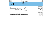 DIN 571 A 2 Sechskant-Holzschrauben - Abmessung: 8 x 60, Inhalt: 10 Stück