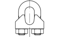 ~DIN 741 A 2 Drahtseilklemmen mit U-förmigem Klemmbügel - Abmessung: 5 MM / M 5, Inhalt: 50 Stück