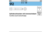 DIN 912 A 4 - 80 Zylinderschrauben mit Innensechskant - Abmessung: M 6 x 8, Inhalt: 100 Stück
