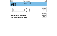 DIN 933 A 4 - 70 Sechskantschrauben mit Gewinde bis Kopf - Abmessung: M 4 x 45*, Inhalt: 200 Stück