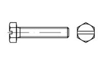 DIN 933 A 2 Sz Sechskantschrauben mit Gewinde bis Kopf, Kopf mit Schlitz nach DIN 962 - Abmessung: M 5 x 10, Inhalt: 100 Stück