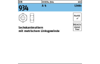 DIN 934 A 4 Links Sechskantmuttern mit metrischem Linksgewinde - Abmessung: M 5 -LH, Inhalt: 100 Stück