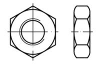 DIN 936 A 2 Fein Sechskantmuttern, niedrige Form mit metrischem Feingewinde - Abmessung: M 22 x 1,5, Inhalt: 10 Stück