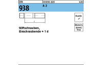DIN 938 A 2 Stiftschrauben, Einschraubende = 1 d - Abmessung: M 6 x 16, Inhalt: 25 Stück