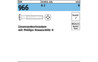 DIN 966 A 2 H Linsensenkschrauben mit Phillips-Kreuzschlitz H - Abmessung: M 2,5 x 5 -H, Inhalt: 1000 Stück