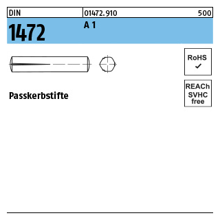 DIN 1472 A 1 Passkerbstifte - Abmessung: 1,5 x 8, Inhalt: 100 Stück