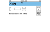 ISO 2009 A 2 Senkschrauben mit Schlitz - Abmessung: M 1 x 2, Inhalt: 1000 Stück