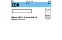 ISO 2338 A 4 m6 Zylinderstifte, Toleranzfeld m6 - Abmessung: 2 m6 x 8, Inhalt: 500 Stück