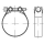 DIN 3017 1.4016 (W2) Form C1 Schlauchschellen, mit Rundbolzen, einteilig - Abmessung: 73- 79/25, Inhalt: 25 Stück