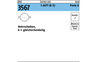 DIN 3567 1.4571 (A5) Form A Rohrschellen, gleichschenkelig - Abmessung: A 43 / NW 32, Inhalt: 10 Stück