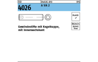 ISO 4026 A 2 Gewindestifte mit Kegelkuppe und Innensechskant - Abmessung: M 2 x 2, Inhalt: 500 Stück