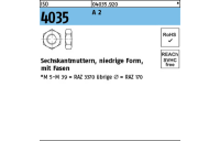 ISO 4035 A 2 Niedrige Sechskantmuttern mit Fasen - Abmessung: M 3, Inhalt: 1000 Stück