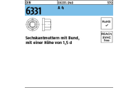 DIN 6331 A 4 Sechskantmuttern mit Bund, mit einer Höhe von 1,5d - Abmessung: M 16 SW 24, Inhalt: 10 Stück