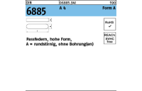 DIN 6885 A 4 Form A Passfedern, hohe Form, rundstirnig ohne Bohrung(en) - Abmessung: A 3 x 3 x 12, Inhalt: 100 Stück