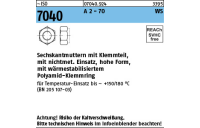ISO 7040 A 2 - 70 WS Sechskantmuttern mit Klemmteil, hohe Form, nichtmet. Einsatz, wärmestab. - Abmessung: M 4, Inhalt: 100 Stück