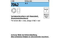 ISO 7042 A 2 Sechskantmuttern mit Klemmteil, Ganzmetallmuttern - Abmessung: M 3, Inhalt: 1000 Stück
