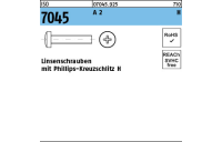 ISO 7045 A 2 H Linsenschrauben mit Phillips-Kreuzschlitz H - Abmessung: M 1,6 x 2 -H, Inhalt: 1000 Stück