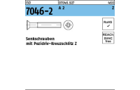 ISO 7046-2 A 2 Z Senkschrauben mit Pozidriv-Kreuzschlitz Z - Abmessung: M 2 x 14 -Z, Inhalt: 1000 Stück