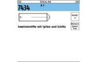 ISO 7434 A 1 Gewindestifte mit Spitze und Schlitz - Abmessung: M 4 x 16, Inhalt: 50 Stück