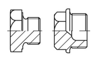 DIN 7604 A 4 Form A verschlussschrauben mit Bund und Ask., leichte Ausführung, mit zyl. Fein-Gew. - Abmessung: AM 14 x 1,5, Inhalt: 10 Stück