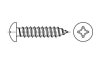 DIN 7981 A 4 Form C-H Linsen-Blechschrauben mit Spitze, mit Phillips-Kreuzschlitz H - Abmessung: C 2,2 x 19 -H, Inhalt: 1000 Stück