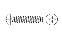 DIN 7981 A 2 Form F-H Linsen-Blechschrauben mit Zapfen, mit Phillips-Kreuzschlitz H - Abmessung: 2,9x13 -F-H, Inhalt: 1000 Stück