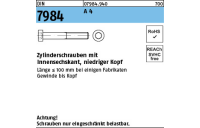 DIN 7984 A 4 Zylinderschrauben mit Innensechskant, niedriger Kopf - Abmessung: M 8 x 20, Inhalt: 100 Stück