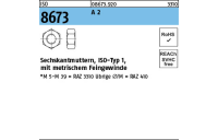 ISO 8673 A 2 Sechskantmuttern, ISO-Typ 1, mit metrischem Feingewinde - Abmessung: M 6 x 0,75, Inhalt: 100 Stück