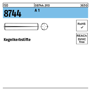 ISO 8744 A 1 Kegelkerbstifte - Abmessung: 2 x 8, Inhalt: 100 Stück