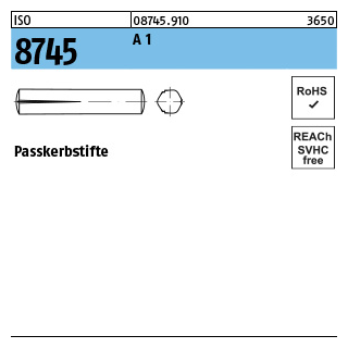ISO 8745 A 1 Passkerbstifte - Abmessung: 1,5 x 8, Inhalt: 100 Stück