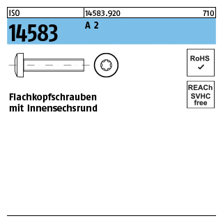 ISO 14583 A 2 Flachkopfschrauben mit Innensechsrund - Abmessung: M 1,6 x 2, Inhalt: 1000 Stück