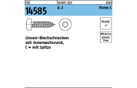 ISO 14585 A 2 Form C - ISR Flachkopf-Blechschrauben mit Spitze, mit Innensechsrund - Abmessung: 2,9 x 9,5 -C, Inhalt: 1000 Stück