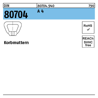 DIN 80704 A 4 Korbmuttern - Abmessung: M 8, Inhalt: 1 Stück